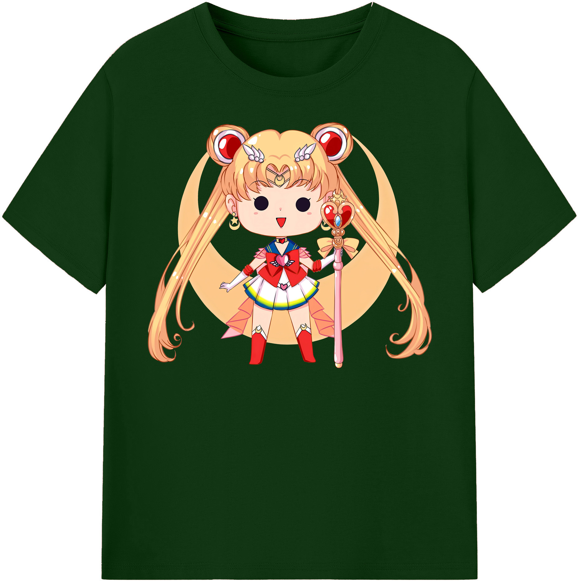 （画像用） 美少女戦士セーラームーン 月野 うさぎ つきの うさぎ Sailor Moon Tsukino Usagi 綿100％半袖Tシャツ（フロントプリント）